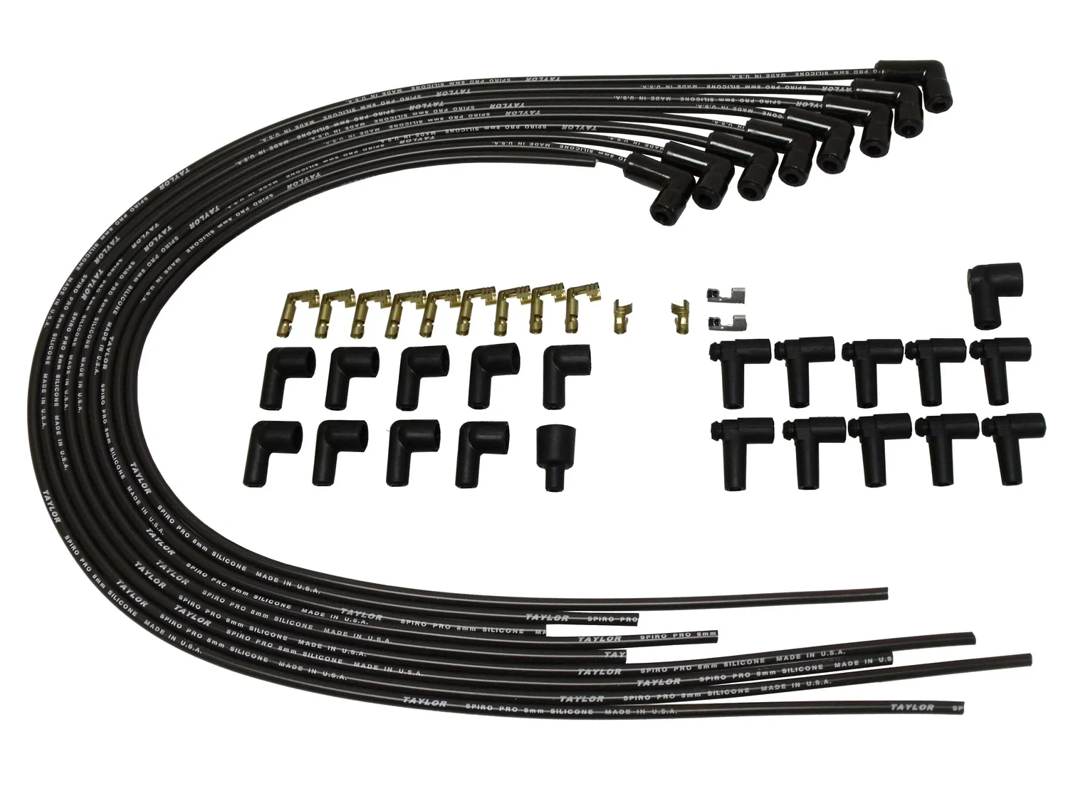 Spark Plug Wire Set Universal 8mm Silicone Spiro Pro 90_ 350 ohm_ft 75051-B